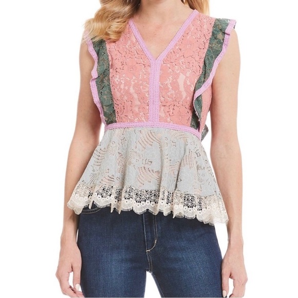 Sugarlips Tops - Sugar + Lips multi colored lace boho top!